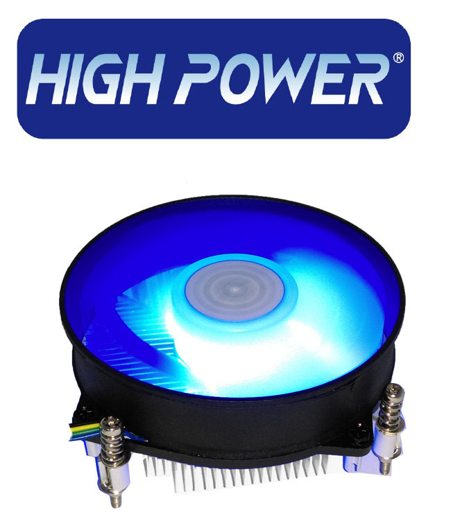 HIGH POWER Low profile Quiet Intel LGA-1200/ LGA-115X Blue LED CPU Cooler